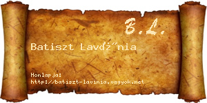 Batiszt Lavínia névjegykártya